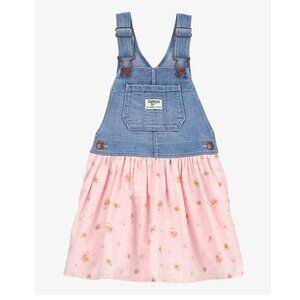 NWOT OshKosh Toddler Denim Floral-Print Jumper Dress